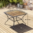 thumbnail image 4 of 37" Square Garden Dining Table with Umbrella Hole, Mixed Brown Stonewashed Top, Steel & Plastic, 4 of 7