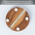 thumbnail image 4 of Thirstystone 4-Pack Acacia Wood Coasters with Decorative Resin Inlay, 4 of 4