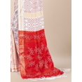 thumbnail image 4 of White & Red Bandhani Printed Zari Pure Cotton Bandhani Sarees - 25479352, 4 of 7