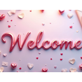 thumbnail image 4 of Welcome Decorative Banner with Roses and Hearts for Parties Events Celebrations Wedding Backdrop Party Decoration and Indoor Photography Background, 4 of 4