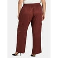 thumbnail image 3 of Terra & Sky Black Label Women's Plus Size Satin Mid Rise Pants, 30" Inseam, 0X-4X, 3 of 5