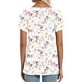 thumbnail image 5 of Cyber&Monday Deals USSUMA Womens Tops Dressy Casual Women's Casual Cute Shirts Floral Print Tops Basic Summer Short Petal Sleeve Fashion Soft Blouse Loose Fit Tshirt, 5 of 7