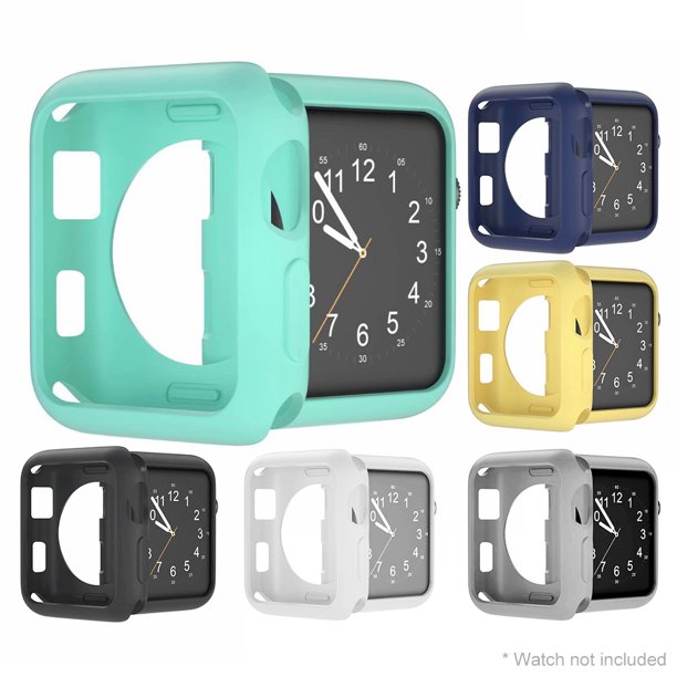 Gwong Electrónica Funda protectora de cobertura inteligente de color sólido de silicona para iWatch 2/3/4