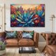 thumbnail image 4 of Arte Mural: Agaves y Cactus con Ciudad al Atardecer, Decoración para Hogar y Negocios, 4 of 5