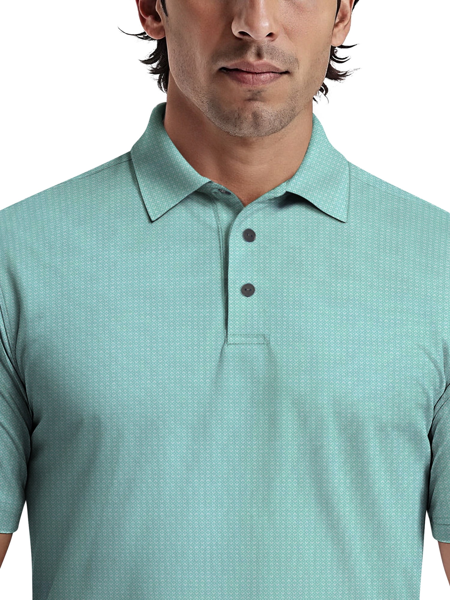 Ben Hogan Men's & Big Men's Performance Diamond Jacquard Short Sleeve Polo Shirt, up to 5XL