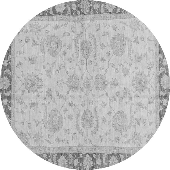 Ahgly Company Indoor Round Oriental Gray Traditional Area Rugs, 4' Round