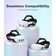 QQV Head Strap for Oculus Meta Quest 3/Quest 3S/2, VR Headset Accessories Strap with Double Knobs Adjustable Elite Headstrap