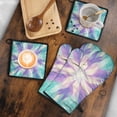 thumbnail image 5 of Tie Dye Pattern Kitchen Oven Mitt and Pot Holder Sets 4 Pcs for Baking, Cooking and Grilling, Heat Resistant Up To 392 °F, 5 of 7