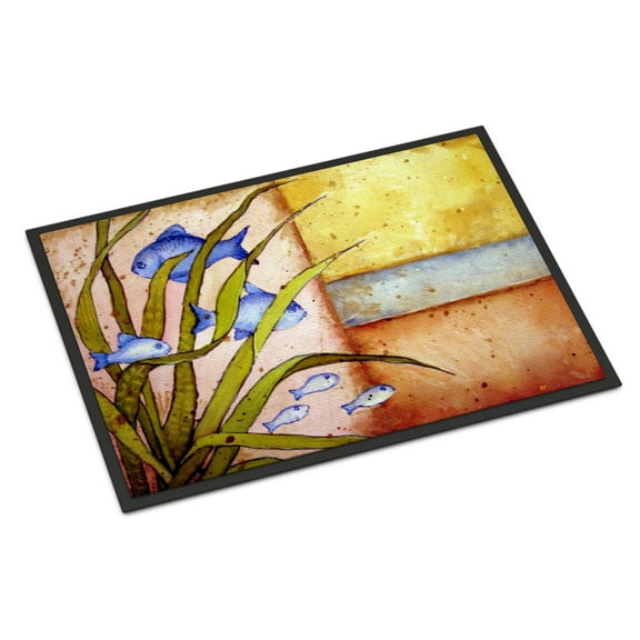 Carolines Treasures PJC1118JMAT Message From The Sea Fishes Door Mat Indoor Rug or Outdoor Welcome Mat 24x36 Doormat