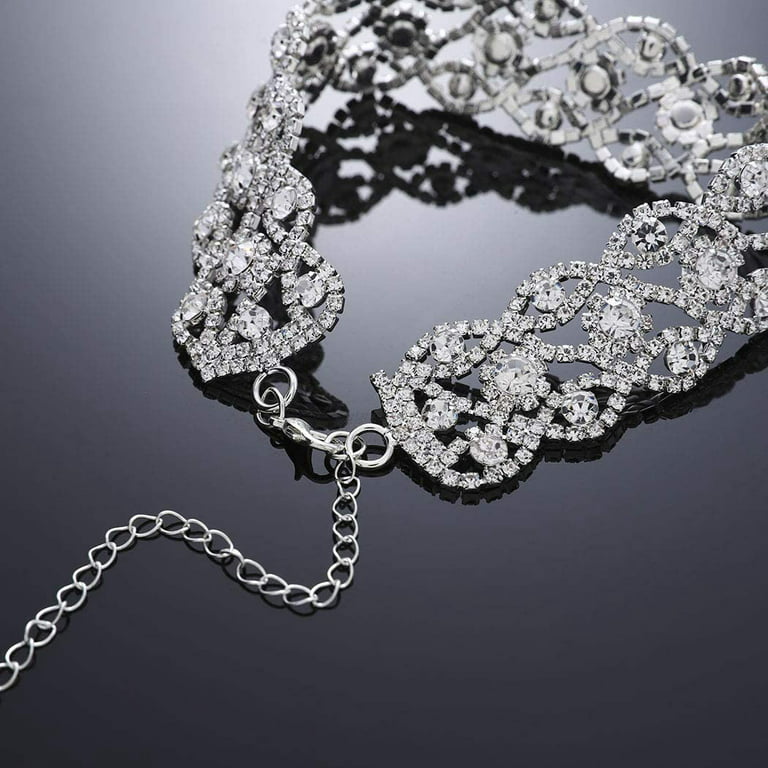 Rhinestone Choker Necklace Jewelry Adjustable Collar Necklaces