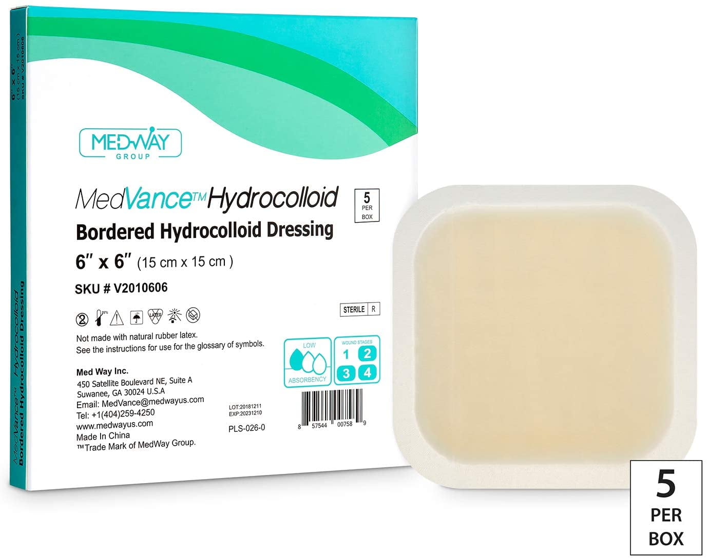 MedVance TM Hydrocolloid Bordered Hydrocolloid Adhesive Dressing, 6"X