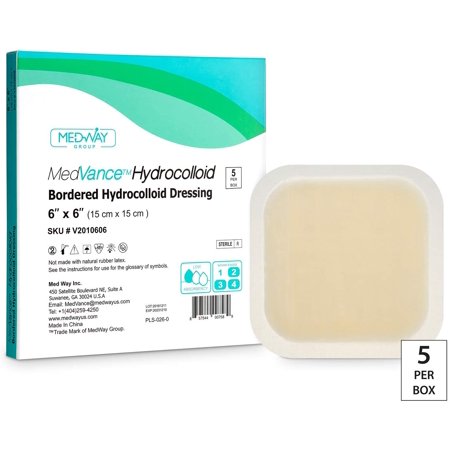 MedVance TM Hydrocolloid - Bordered Hydrocolloid Adhesive Dressing, 6"X 6" Box of 5