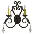 thumbnail image 2 of Meyda 151650 19 in. Josephine 2 Light with Crystals Wall Sconce, Antique Iron Gate, 2 of 4