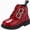 Wine, variant on Viluyesy Girls Boots Patent Leather Chunky Non-Slip Double Buckle Comfortable Durable Side Zipper Easy On Off Shoes Pink Size 12.5Little Kids