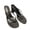 black, variant on Women Block Heel Thong Sandals, Wide Fit High Heel Slide Slippers for Casual Wear