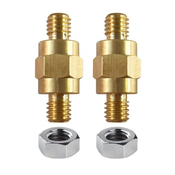 3/8"-16 Brass Stud Side Post Battery Terminal Bolt, Ampper Standard Battery Side Post Extender Stud for GM Post, Pack of 2