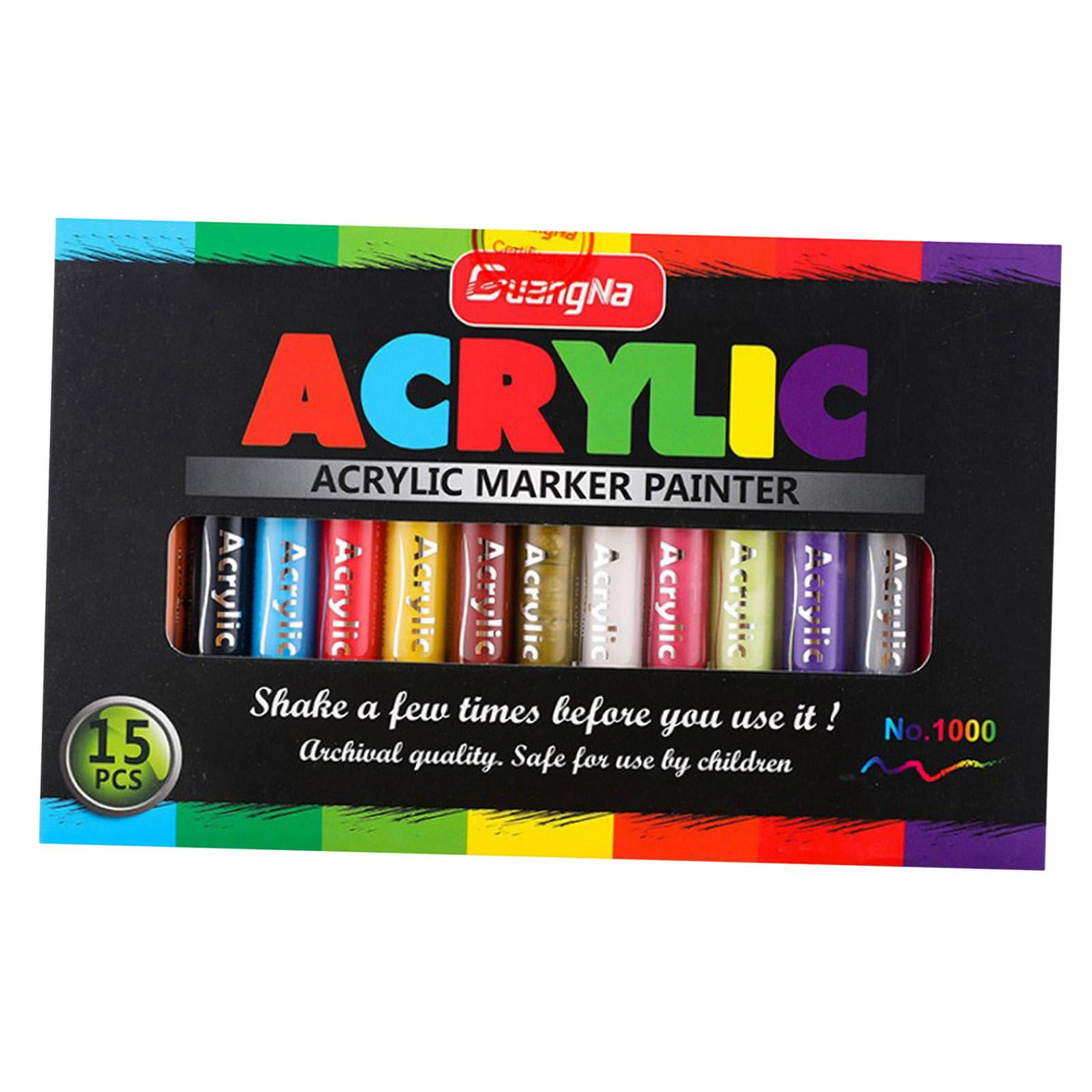 Axioma 12/15/24/36pcs Acrylic Paint Pens for Rock Painting, Stone, Ceramic, Wine Glass, 15pcs