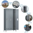 thumbnail image 2 of GangMei 72 inches 3 Doors Metal Storage Locker for Employees，Large Steel Combination Locker Cabinet for Gym, Living Room, School , Office with Locking Doors(Light Gray), 2 of 9