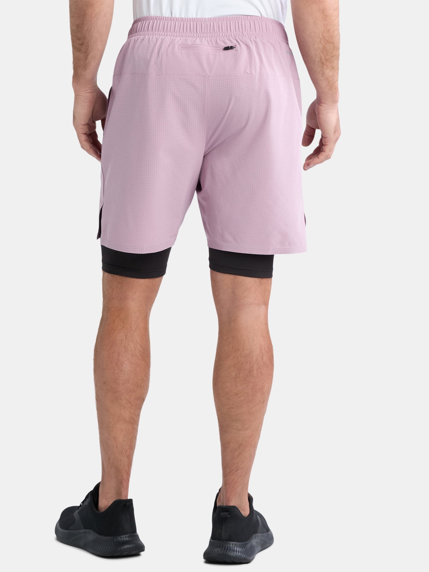 Athletic Works Men's and Big Men's 2 In 1 Perforated Active Shorts, 7" Inseam, Sizes S-3XL