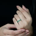 thumbnail image 4 of Rosec Jewels Real Emerald Eternity Ring for Anniversary - May Birthstone Emerald Stackable Ring - Ready to Gift with Jewelry Box, 14K Yellow Gold, US 8.00, 4 of 6
