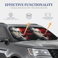 thumbnail image 3 of KLL Red And White Screaming Demon Skull Windshield Sun Shade 2-Piece Foldable Car Front Window Sunshade for Most Sedans SUV Truck- Large, 3 of 5