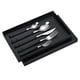 thumbnail image 1 of Juego de cubiertos de acero inoxidable, cuchillos, tenedores y cucharas, cubiertos de alta dureza con mango negro., 1 of 12