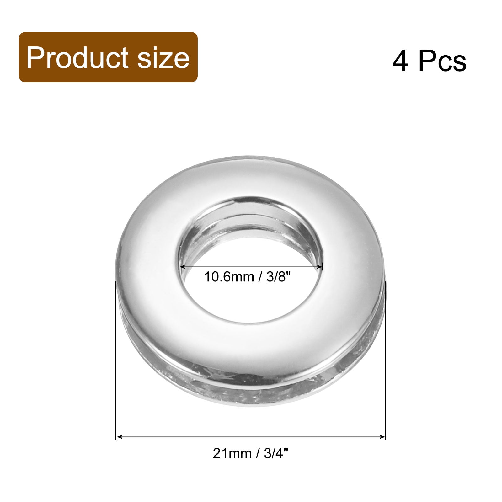 Unique Bargains Zinc Alloy Grommets for Fabric Curtains Leather Craft Silver 3/8"