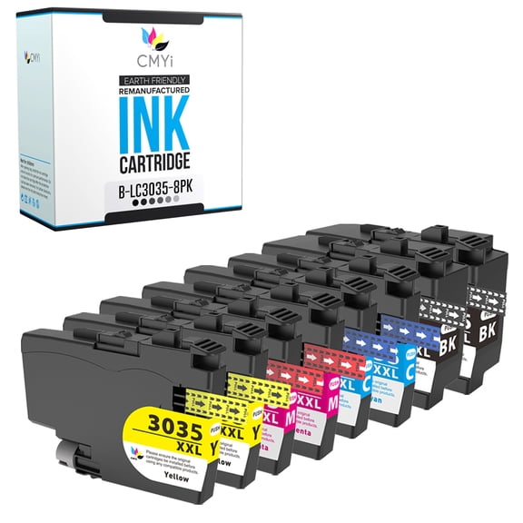 CMYi LC3035 Combo Pack of 8 Ink Cartridges Compatible for Brother MFC Series J805DW J805DW XL J815DW XL J995DW J995DW XL (2 each Black, Cyan, Magenta, Yellow)
