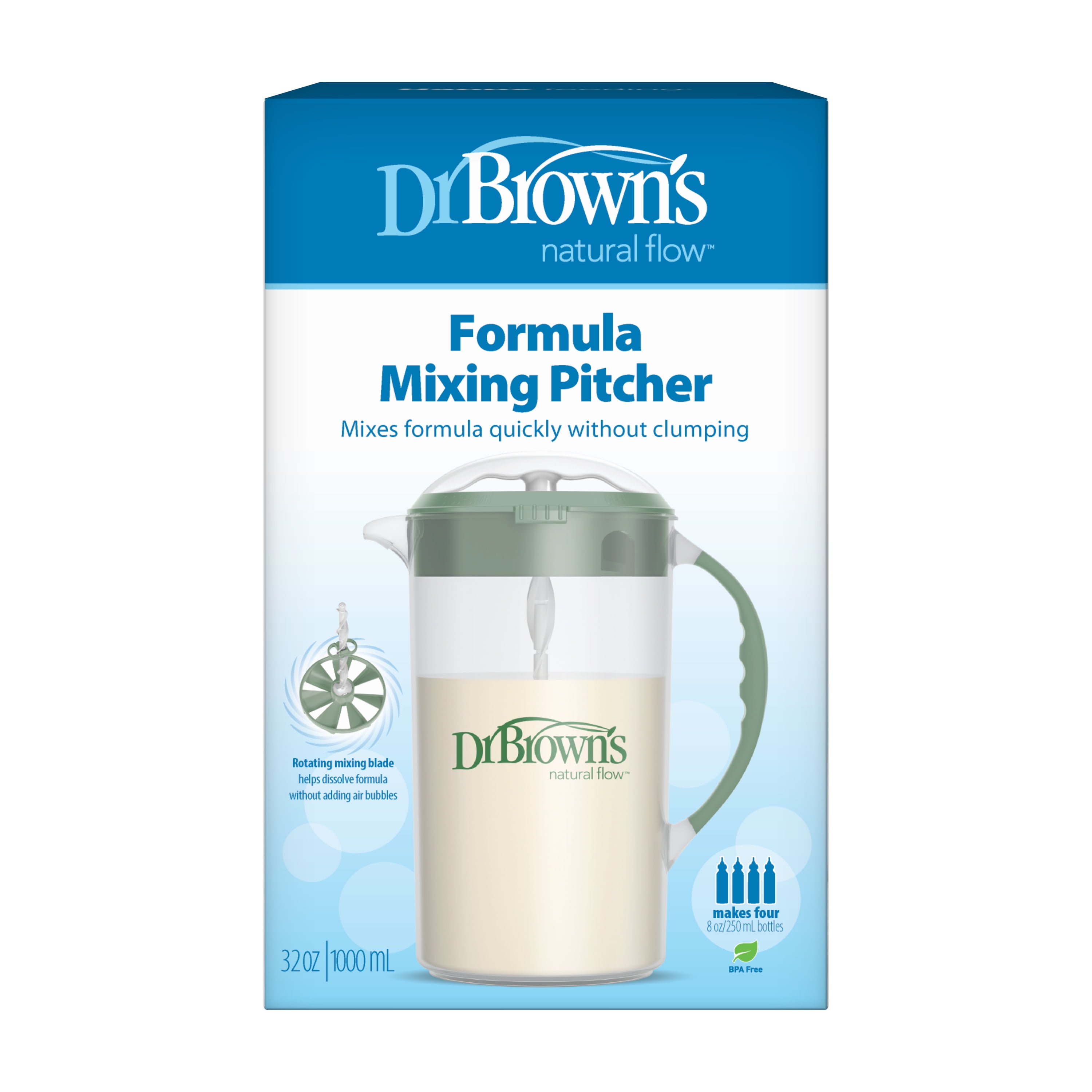 Dr. Brown's Baby Formula Mixing Pitcher with Adjustable Stopper