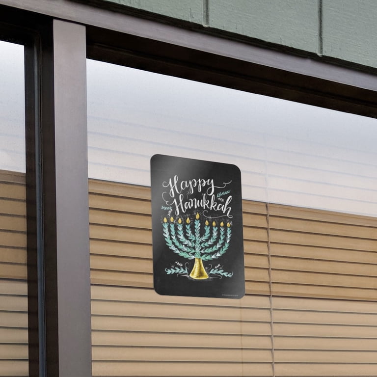Happy Hanukkah Menorah Vinyl Decal Sign photo 3