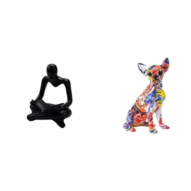 Figura del pensador abstracto,Estatua de Pensador Abstracto,Arte,Decoración para el Hogar,Figura humana decorativa para estantería de oficina coleccionable,Figura decorativa,Estatua de perro