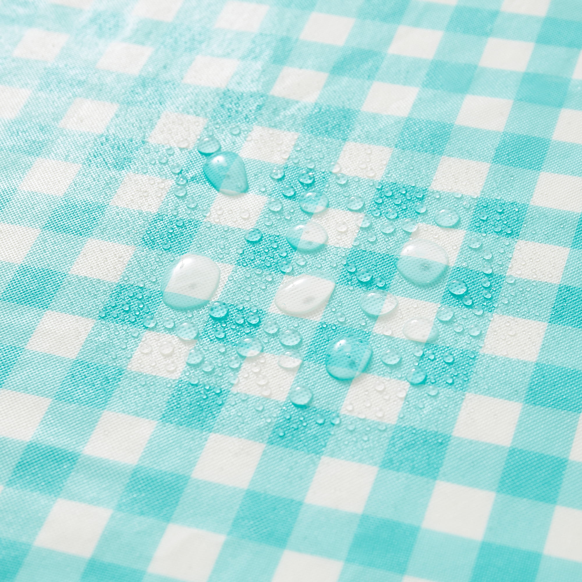 Mainstays Summer Fun Tablecloth, Table Decorations 70" Round - Green Checkered Gingham