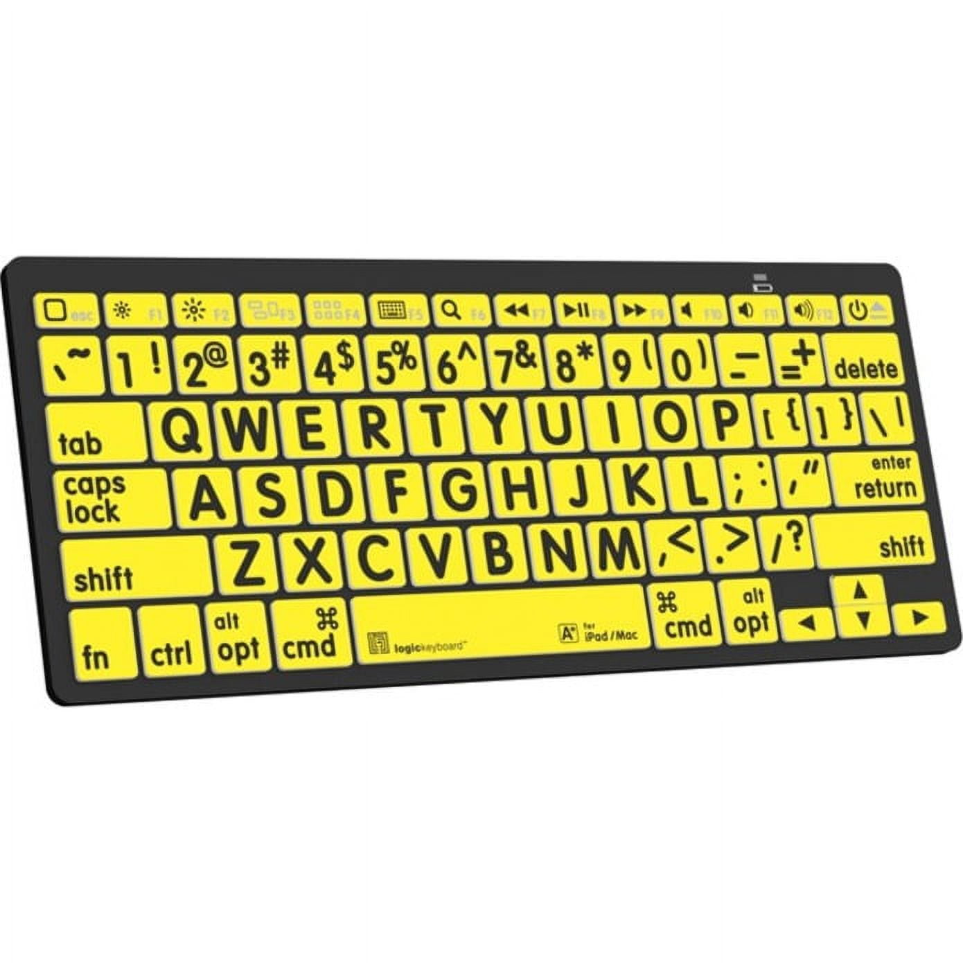 XL Print American English Bluetooth Mini Keyboard, Black on Yellow