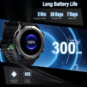 Smartwatch for Men, 1.39'' with Bluetooth Answer Make Calls/120+ Sport Mode/30-Day Standby, Rugged Smartwatch fits for Android and iPhone Devices Black