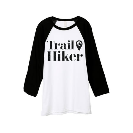 Trail Hiker Unisex 3/4 Sleeves Baseball Raglan T-Shirt Tee White Black (Best Baseball Workouts For Hitters)