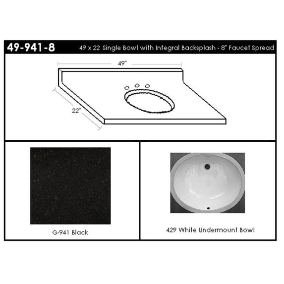 MarCraft 49-941-8 Single Bowl Vanity Top
