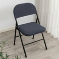 thumbnail image 2 of Folding Dining Chair Seat Cover and Back Cover Set Solid Color Jacquard Stretch Chair Slipcover (NO Chair), 2 of 6
