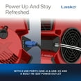 thumbnail image 5 of Lasko 11" X-Blower Multi-Position Utility Blower Fan with USB Port, Red, X12900, 5 of 14