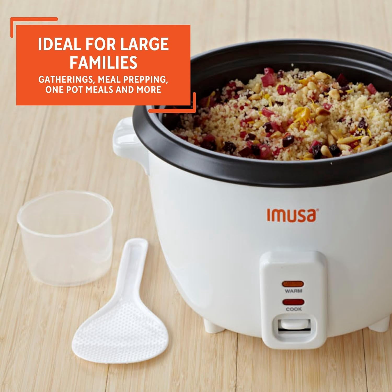 Electric Nonstick Rice Cooker 5-Cup (Uncooked) 10-Cup (Cooked), White