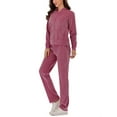 thumbnail image 6 of FUTATA Women's Velour Tracksuit 2 Pieces Joggers Outfits Sweatshirt & Sweatpants Soft Velour Sweatsuits Red M, 6 of 6