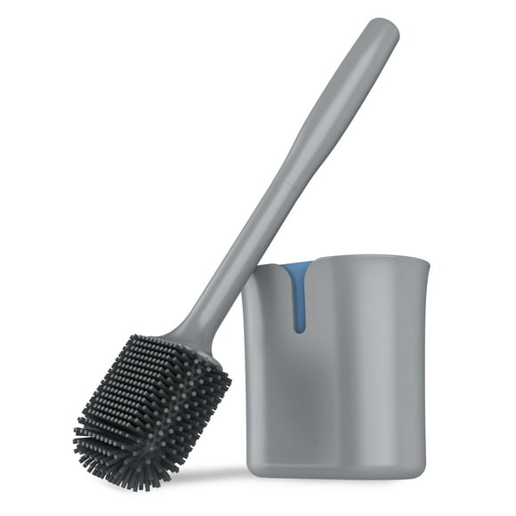 Set de escobilla y soporte para inodoro MR.SIGA montado en la pared, gris