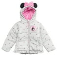 thumbnail image 2 of Disney Minnie Mouse Little Girls Zip Up Puffer Jacket Toddler to Little Kid, 2 of 5
