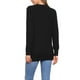 thumbnail image 3 of Suéteres de cárdigan largos para mujeres, con botones, abiertos al frente, cárdigan de punto, atuendos casuales con bolsillos, XS, negro, 3 of 6