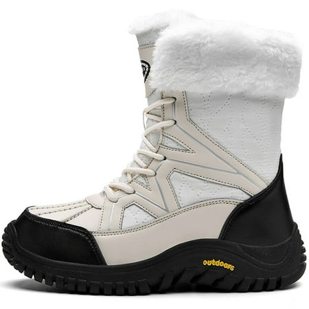 

Tanleewa Fur Lining Mid-Calf Snow Boots for Women Shoe Size 10 Adult Female