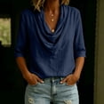 thumbnail image 6 of Warop Womens 3/4 Sleeve Tops Fall Cowl Neck Shirts Solid Office Business Dressy Casual Outfits, 6 of 6