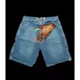 thumbnail image 1 of Pantalones cortos vaqueros holgados Y2K con estampado vintage de huellas dactilares, estilo hip hop, estilo Harajuku, para verano, para hombres y mujeres, estilo gótico, para baloncesto, ropa de calle, 1 of 1