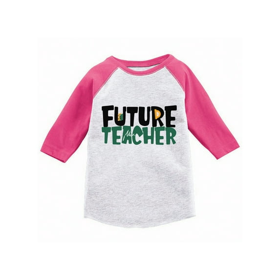 Awkward Styles Future Teacher Toddler Raglan Kids Themed Party Cute Teacher Baseball Shirts for Boys Cute Teacher Baseball Shirts for Girls Funny Birtday Gifts Kids Teacher Jersey Shirt