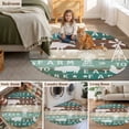 thumbnail image 6 of 4ft Washable Round Rug, Farmhouse Animal Non-Slip Circle Area Rug for Living Room Bedroom, Chicken Cow Pig Windmills Teal Wood Indoor Floor Mat for Home Decor, 6 of 9