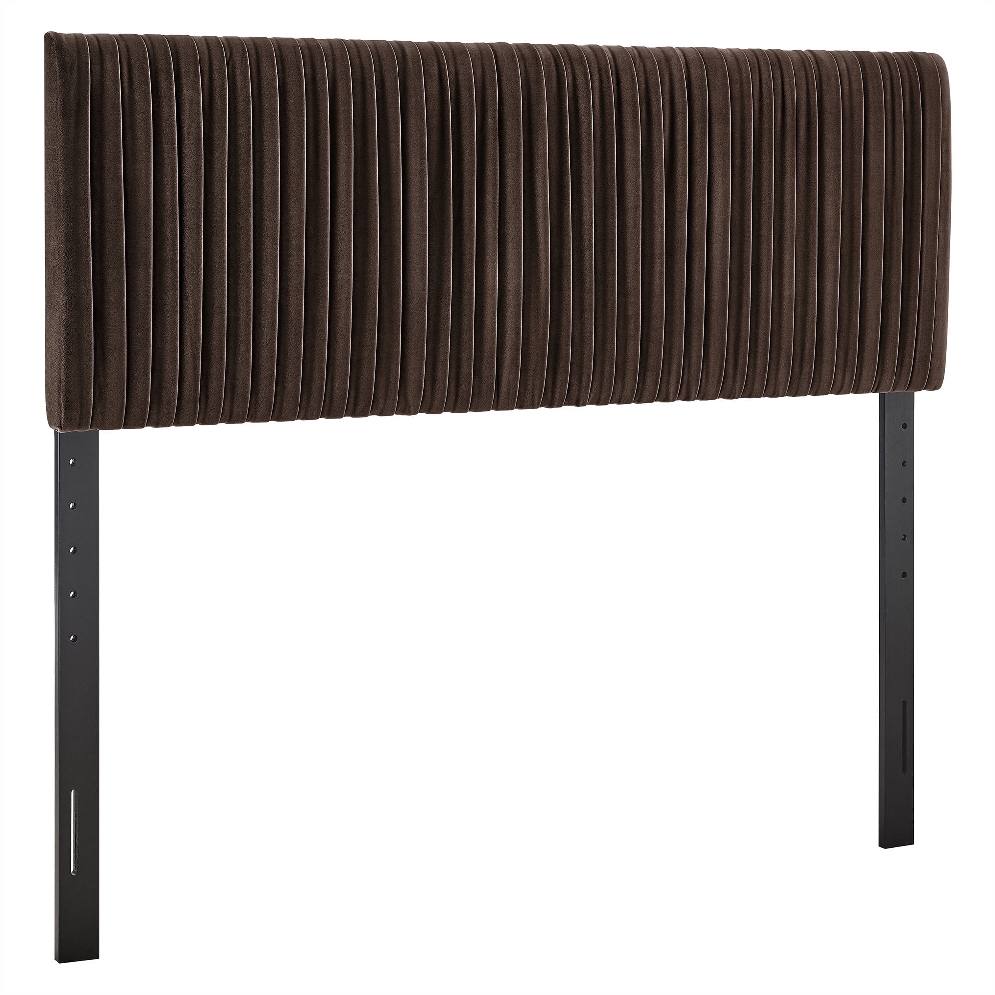 Eloise Stain-Resistant Performance Velvet Queen Headboard in Chocolate Brown