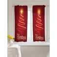 thumbnail image 3 of Christmas Curtains 45 Inch Length,Sheer Curtains for Bedroom Living Room Window Abstract Golden Sparkle Xmas Tree Red Winter Rod Pocket Drapes Kitchen Curtains Small Half Window 52"x45" 2 Panels, 3 of 7